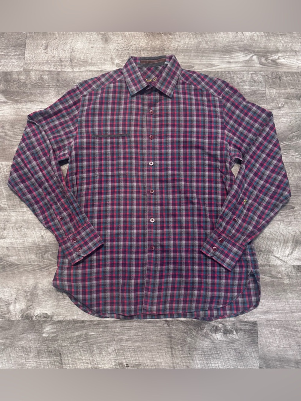 Robert Graham Classic Fit Button Down Shirt Multi Color Check Mens Sz. M